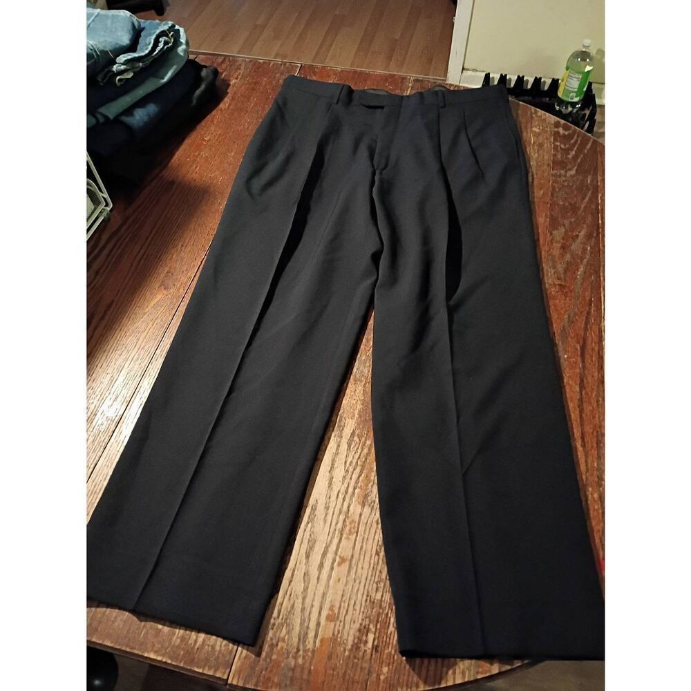New 38x30 Blue Wool Blend Continental Airlines Dress Pants Pleated Front